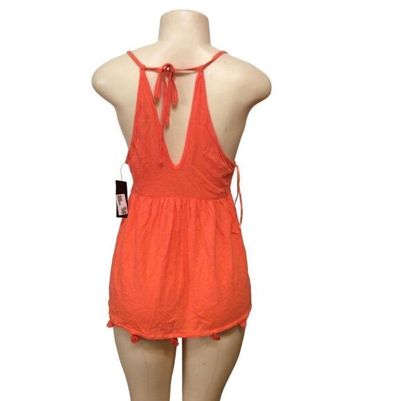 ANA Women Halter Top With Tassel  Small Orange - Picture 2 of 4